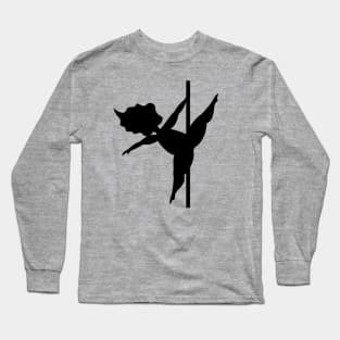 Pole Fitness | Body Confidence | Pole Dancer Silhouette Long Sleeve T-Shirt